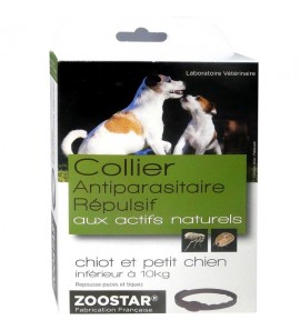 Collier antiparasitaire répulsif pour chiot et petit chien aux extraits de plantes