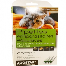 Pipettes antiparasitaires répulsives pour chaton aux extraits de plante