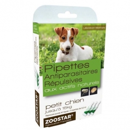 Pipettes antiparasitaires répulsives pour petit chien aux extraits de plantes